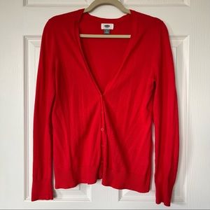 Old Navy V-Neck Red Cardigan M